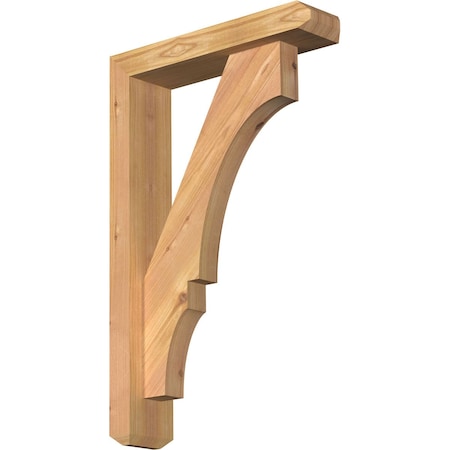Ekena Millwork Balboa Craftsman Smooth Bracket w/ Offset Brace, Western Red Cedar, 3 1/2"W x 14"D x 22"H BKT0402X14X22BOA04SWR